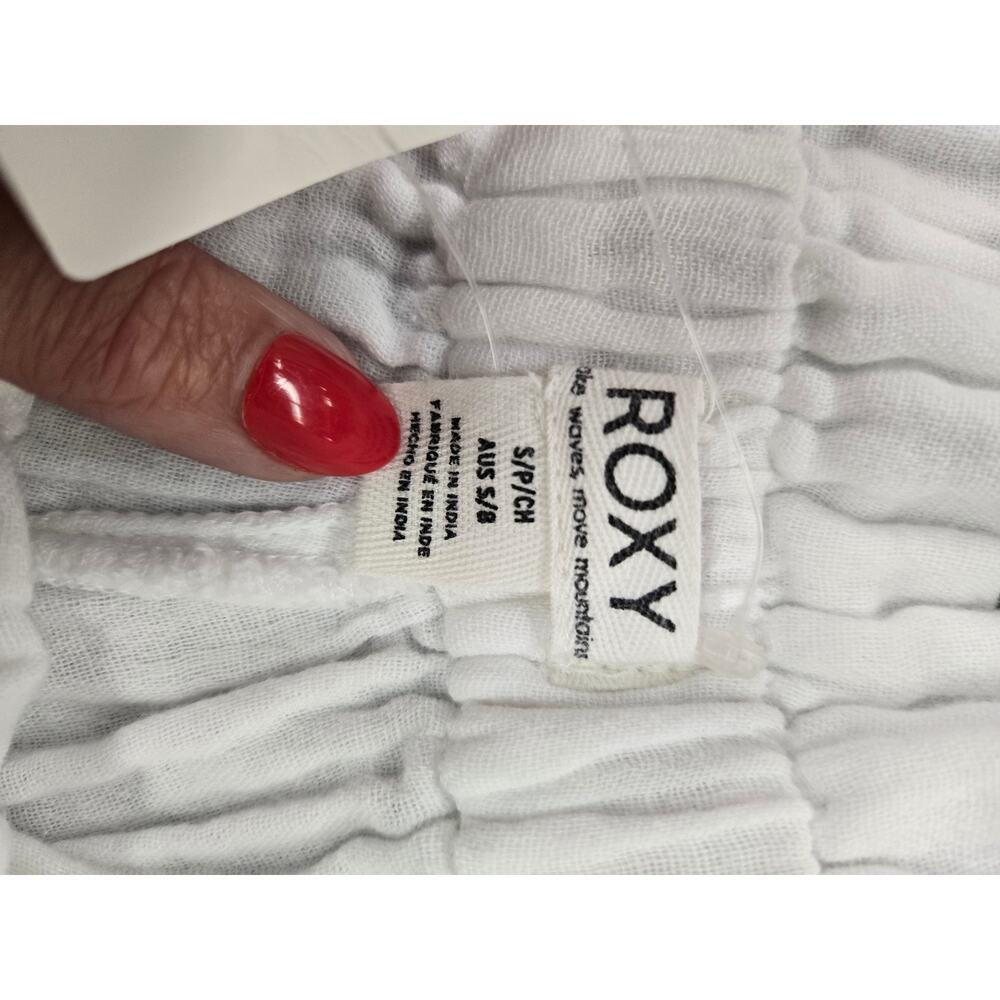 Roxy White What A Vibe High Rise Organic Cotton Gauze Shorts Small NWT - Picture 6 of 9